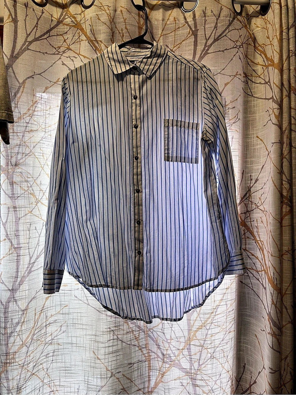 motherhood. Striped Button Down Shirt Blue & White Size XS